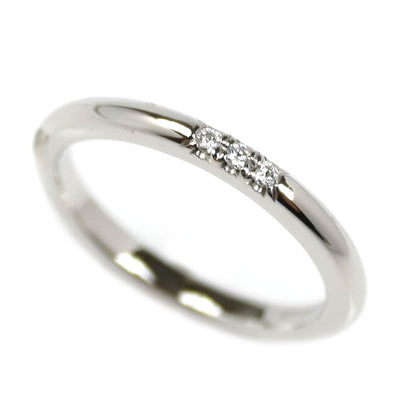 TIFFANY&Co. ティファニー Pt950プラチナ クラシック 3P ダイヤ バンドリング リング・指輪 ダイヤモンド 7.5号 3.2g レディース【中古】【美品】