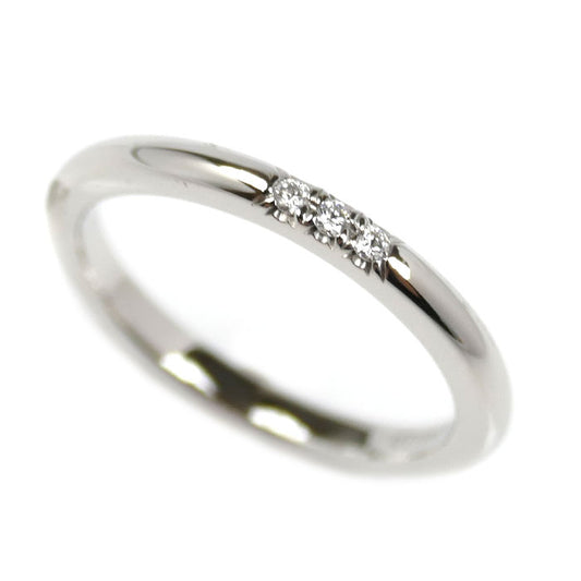TIFFANY&Co. ティファニー Pt950プラチナ クラシック 3P ダイヤ バンドリング リング・指輪 ダイヤモンド 7.5号 3.2g レディース【中古】【美品】