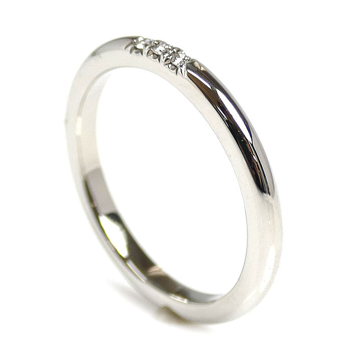 TIFFANY&Co. ティファニー Pt950プラチナ クラシック 3P ダイヤ バンドリング リング・指輪 ダイヤモンド 7.5号 3.2g レディース【中古】【美品】