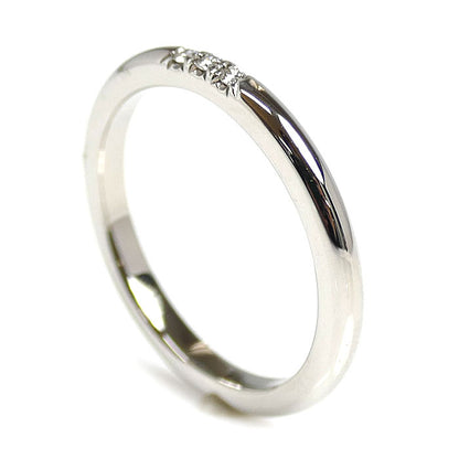 TIFFANY&Co. ティファニー Pt950プラチナ クラシック 3P ダイヤ バンドリング リング・指輪 ダイヤモンド 7.5号 3.2g レディース【中古】【美品】