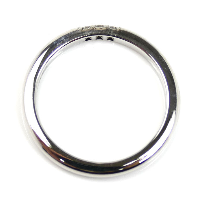 TIFFANY&Co. ティファニー Pt950プラチナ クラシック 3P ダイヤ バンドリング リング・指輪 ダイヤモンド 7.5号 3.2g レディース【中古】【美品】