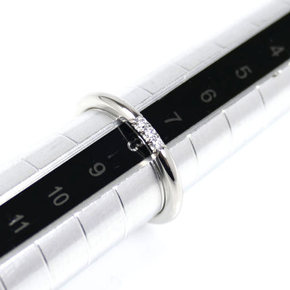 TIFFANY&Co. ティファニー Pt950プラチナ クラシック 3P ダイヤ バンドリング リング・指輪 ダイヤモンド 7.5号 3.2g レディース【中古】【美品】