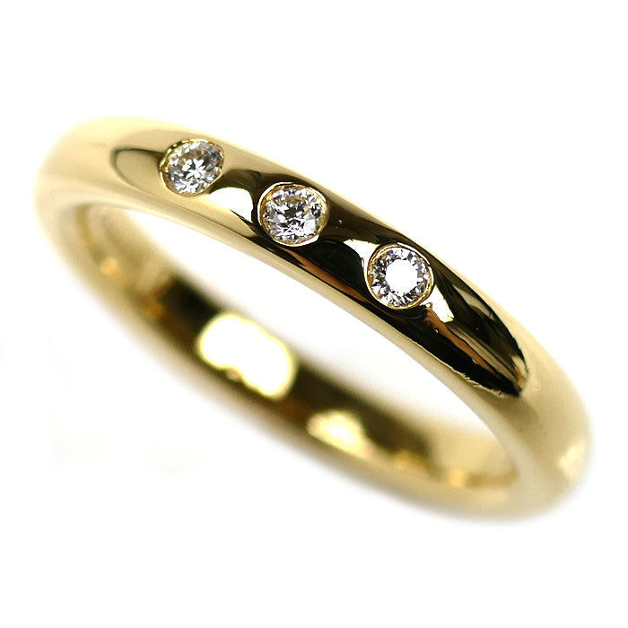 TIFFANY&Co. ティファニー K18YG イエローゴールド スタッキングバンド 3P ダイヤ リング・指輪 60017115 ダイヤモンド 8号 3.7g レディース【中古】【美品】