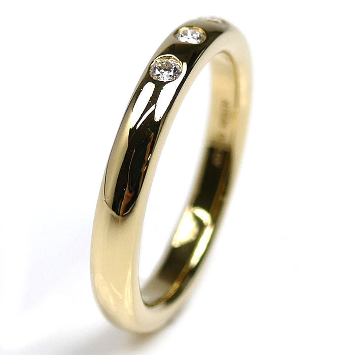 TIFFANY&Co. ティファニー K18YG イエローゴールド スタッキングバンド 3P ダイヤ リング・指輪 60017115 ダイヤモンド 8号 3.7g レディース【中古】【美品】