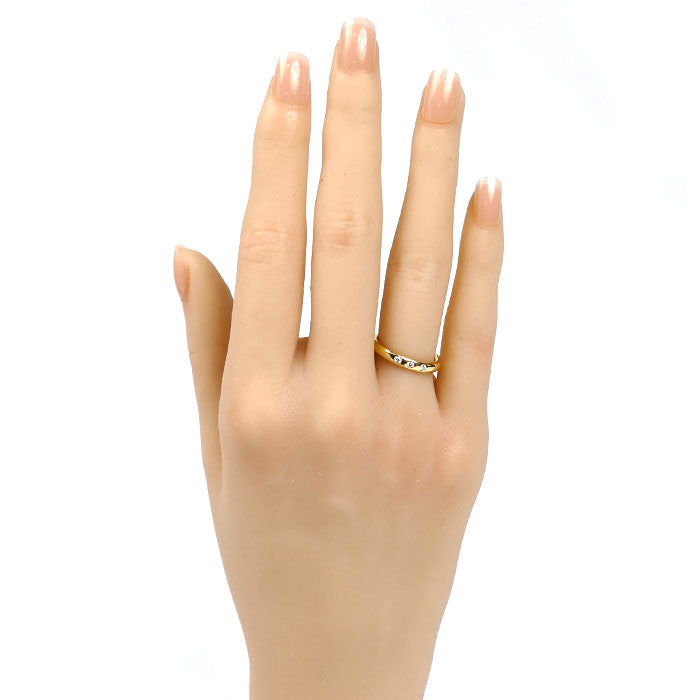 TIFFANY&Co. ティファニー K18YG イエローゴールド スタッキングバンド 3P ダイヤ リング・指輪 60017115 ダイヤモンド 8号 3.7g レディース【中古】【美品】