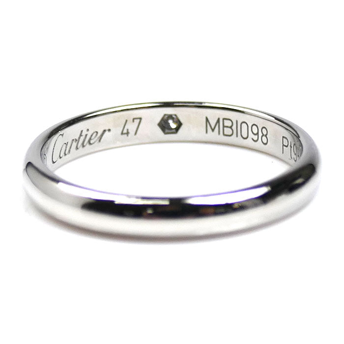 CARTIER カルティエ Pt950プラチナ 1895 ウェディング 1P ダイヤ リング・指輪 B4057747 ダイヤモンド 7号 47 2.8g レディース【中古】【美品】