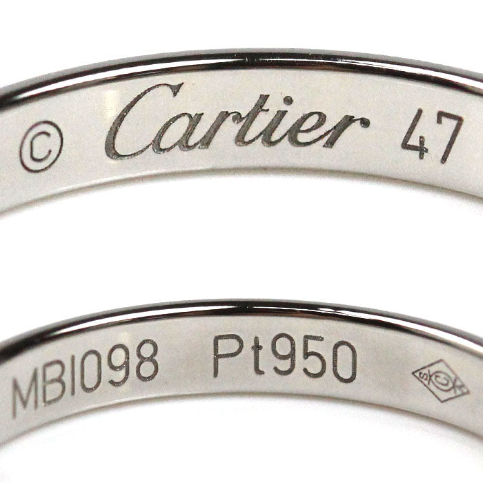 CARTIER カルティエ Pt950プラチナ 1895 ウェディング 1P ダイヤ リング・指輪 B4057747 ダイヤモンド 7号 47 2.8g レディース【中古】【美品】