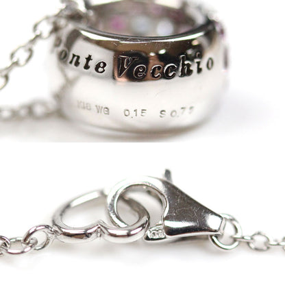 Ponte Vecchio ポンテヴェキオ K18WG ホワイトゴールド カラーサファイア ネックレス サファイア0.73ct ダイヤモンド0.15ct 5.2g 36/40cm レディース【中古】【美品】