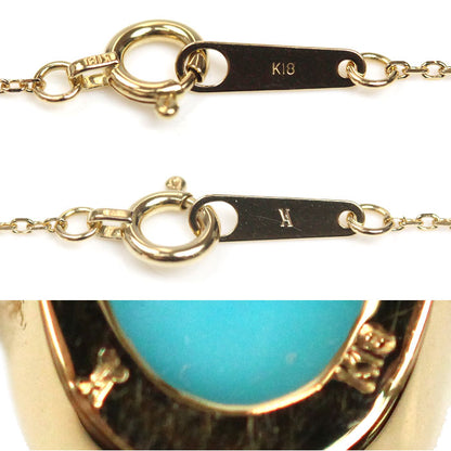 Vendome Aoyama ヴァンドーム青山 K18YG イエローゴールド ネックレス AGVN598940TQ ターコイズ ダイヤモンド クォーツ 2.3g 37.5/40cm レディース【中古】