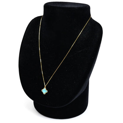 Vendome Aoyama ヴァンドーム青山 K18YG イエローゴールド ネックレス AGVN598940TQ ターコイズ ダイヤモンド クォーツ 2.3g 37.5/40cm レディース【中古】