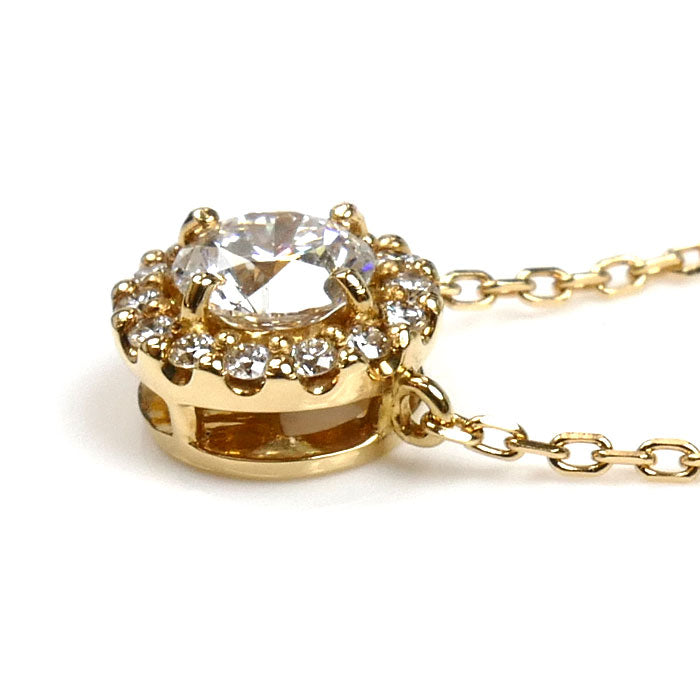 Vendome Aoyama ヴァンドーム青山 K18YG イエローゴールド グレース ネックレス ダイヤモンド0.30ct/0.07ct 2.4g 45cm レディース【中古】
