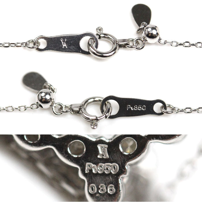 Vendome Aoyama ヴァンドーム青山 Pt950プラチナ Pt850プラチナ ネックレス ダイヤモンド0.36ct 3.0g ～43cm フリーチェーン レディース【中古】