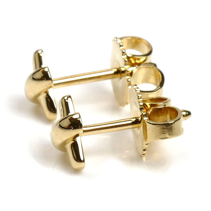 TIFFANY&Co. ティファニー K18YG イエローゴールド クロスステッチ ピアス 1.3g レディース【中古】