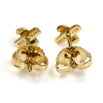 TIFFANY&Co. ティファニー K18YG イエローゴールド クロスステッチ ピアス 1.3g レディース【中古】