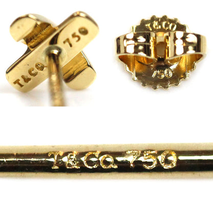 TIFFANY&Co. ティファニー K18YG イエローゴールド クロスステッチ ピアス 1.3g レディース【中古】