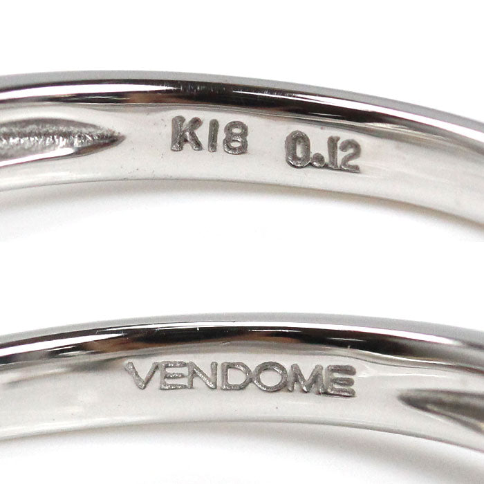 Vendome Aoyama ヴァンドーム青山 K18WG ホワイトゴールド リング・指輪 ダイヤモンド0.12ct 13号 3.3g レディース【中古】【美品】