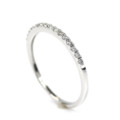 Vendome Aoyama ヴァンドーム青山 K18WG ホワイトゴールド ハーフエタニティ リング・指輪 ダイヤモンド0.15ct 13号 1.4g レディース【中古】【美品】