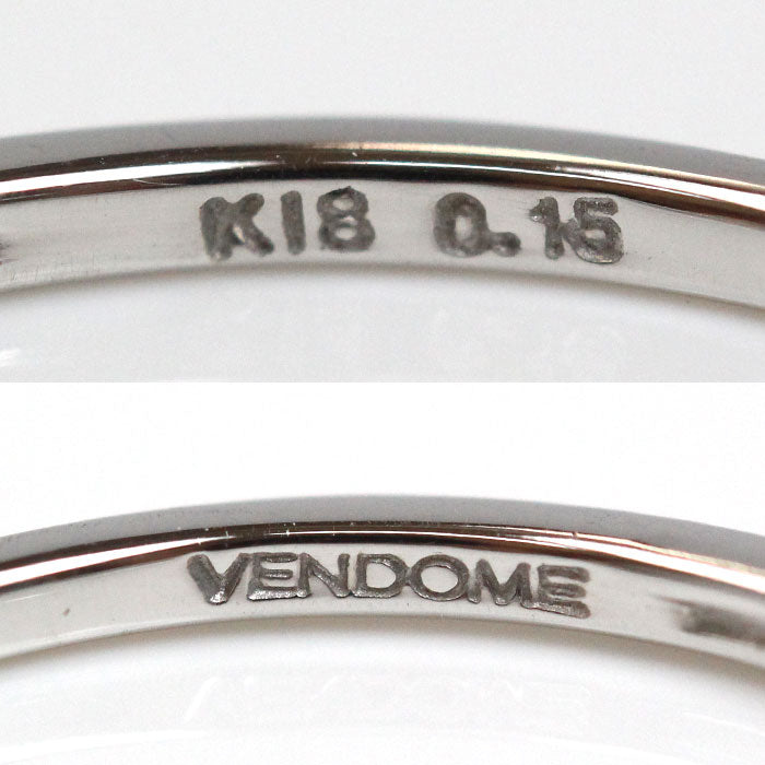 Vendome Aoyama ヴァンドーム青山 K18WG ホワイトゴールド ハーフエタニティ リング・指輪 ダイヤモンド0.15ct 13号 1.4g レディース【中古】【美品】