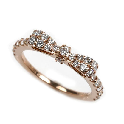 Ponte Vecchio ポンテヴェキオ K18PG ピンクゴールド リボン リング・指輪 GL1111R001WDPG ダイヤモンド0.33ct 2号 1.8g ピンキーリング レディース【中古】【美品】