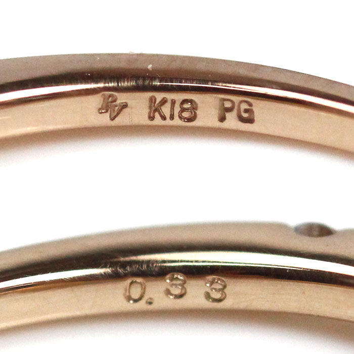 Ponte Vecchio ポンテヴェキオ K18PG ピンクゴールド リボン リング・指輪 GL1111R001WDPG ダイヤモンド0.33ct 2号 1.8g ピンキーリング レディース【中古】【美品】