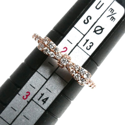 Ponte Vecchio ポンテヴェキオ K18PG ピンクゴールド リボン リング・指輪 GL1111R001WDPG ダイヤモンド0.33ct 2号 1.8g ピンキーリング レディース【中古】【美品】