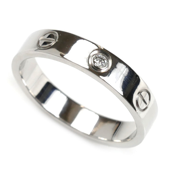 CARTIER カルティエ K18WG ホワイトゴールド ラブリング 1Pダイヤ リング・指輪 B4050555 ダイヤモンド 14.5号 55 5g レディース【中古】【美品】