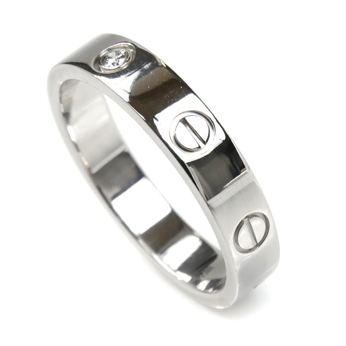 CARTIER カルティエ K18WG ホワイトゴールド ラブリング 1Pダイヤ リング・指輪 B4050555 ダイヤモンド 14.5号 55 5g レディース【中古】【美品】