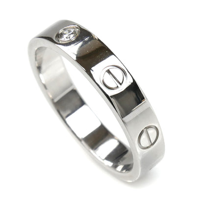 CARTIER カルティエ K18WG ホワイトゴールド ラブリング 1Pダイヤ リング・指輪 B4050555 ダイヤモンド 14.5号 55 5g レディース【中古】【美品】