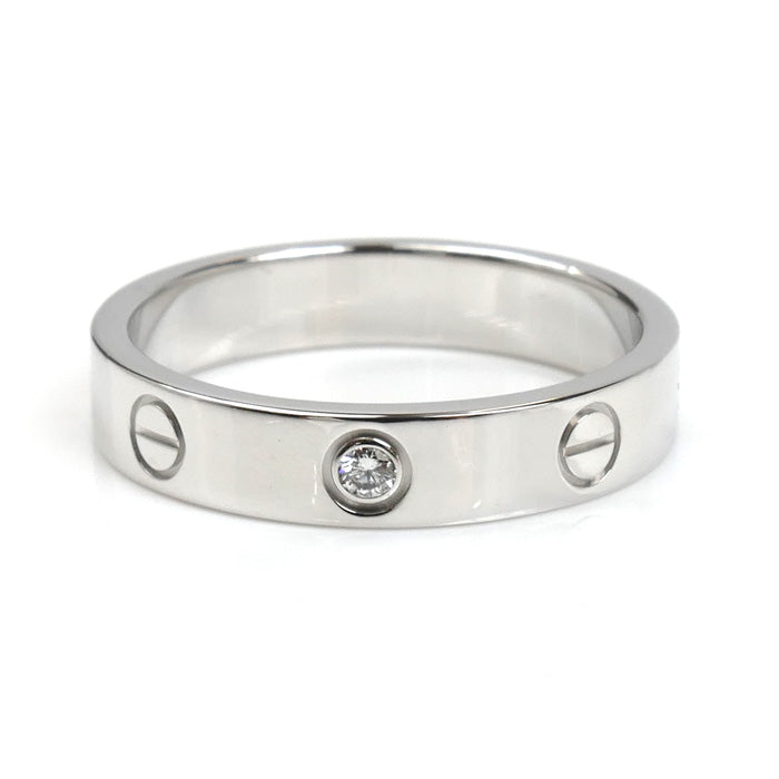 CARTIER カルティエ K18WG ホワイトゴールド ラブリング 1Pダイヤ リング・指輪 B4050555 ダイヤモンド 14.5号 55 5g レディース【中古】【美品】