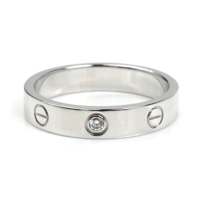 CARTIER カルティエ K18WG ホワイトゴールド ラブリング 1Pダイヤ リング・指輪 B4050555 ダイヤモンド 14.5号 55 5g レディース【中古】【美品】