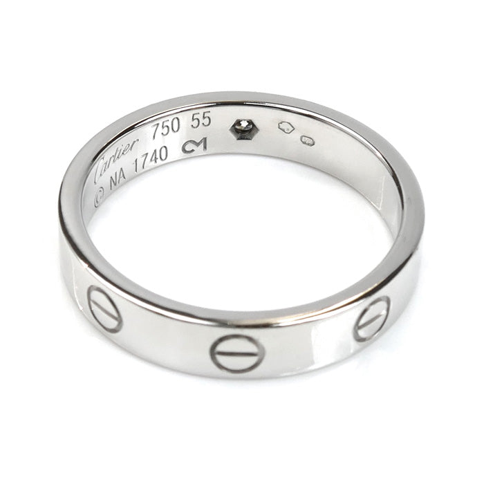 CARTIER カルティエ K18WG ホワイトゴールド ラブリング 1Pダイヤ リング・指輪 B4050555 ダイヤモンド 14.5号 55 5g レディース【中古】【美品】