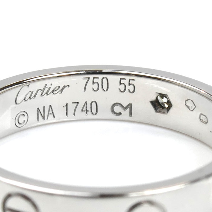CARTIER カルティエ K18WG ホワイトゴールド ラブリング 1Pダイヤ リング・指輪 B4050555 ダイヤモンド 14.5号 55 5g レディース【中古】【美品】