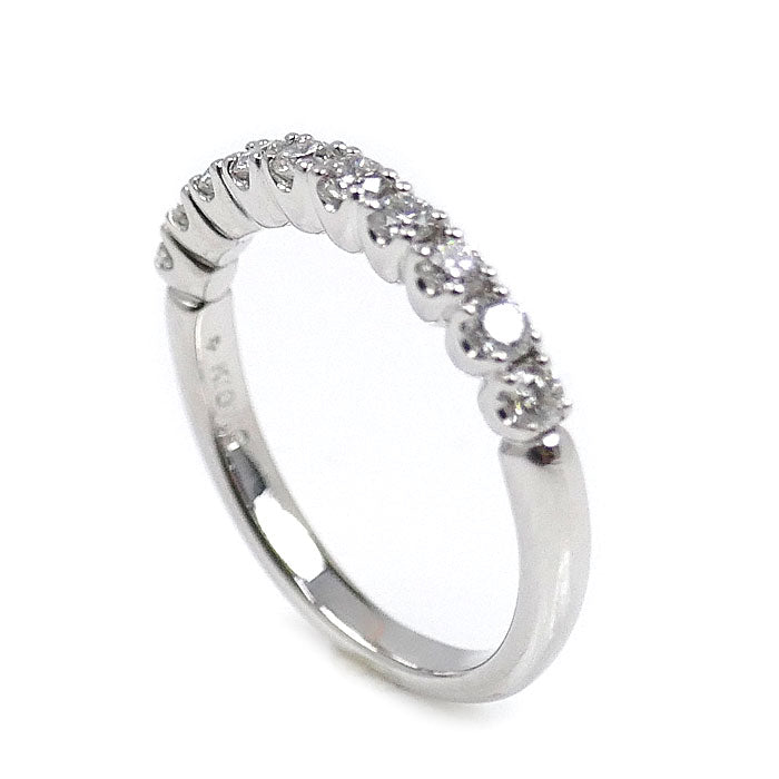 Ponte Vecchio ポンテヴェキオ K18WG ホワイトゴールド ハーフエタニティ リング・指輪 ダイヤモンド0.32ct 6号 2.3g レディース【中古】【美品】