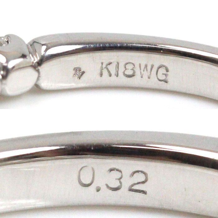Ponte Vecchio ポンテヴェキオ K18WG ホワイトゴールド ハーフエタニティ リング・指輪 ダイヤモンド0.32ct 6号 2.3g レディース【中古】【美品】