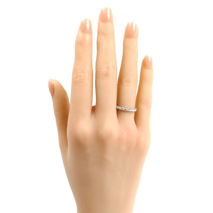 Ponte Vecchio ポンテヴェキオ K18WG ホワイトゴールド ハーフエタニティ リング・指輪 ダイヤモンド0.32ct 6号 2.3g レディース【中古】【美品】