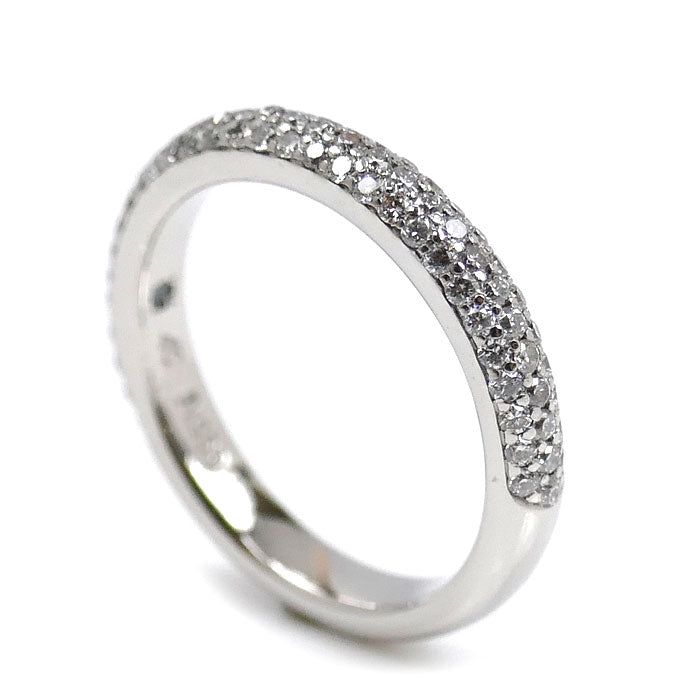 4℃ ヨンドシー Pt950プラチナ ハーフエタニティ ダイヤ リング・指輪 ダイヤモンド 7号 47 4.4g レディース【中古】【美品】