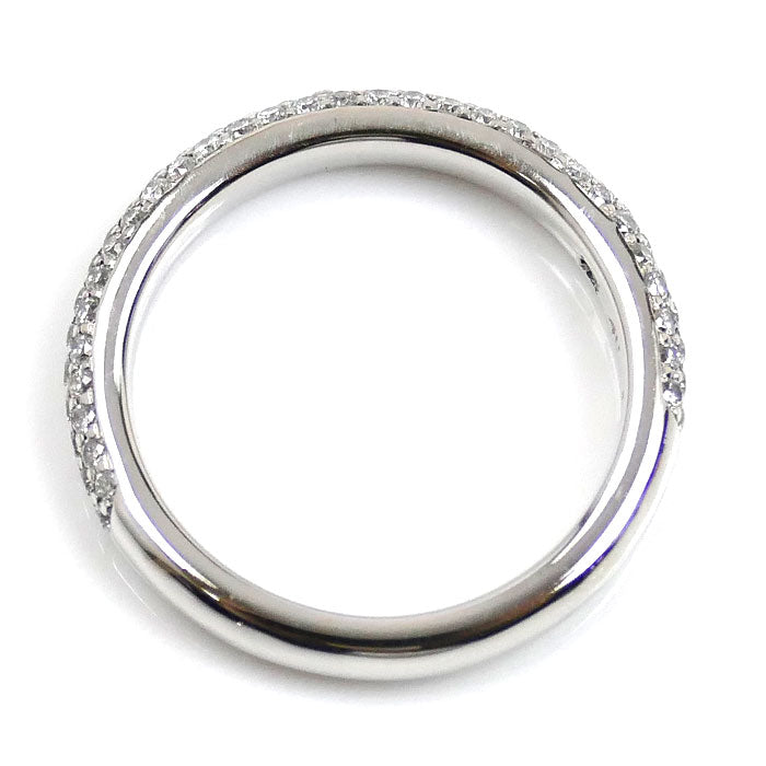 4℃ ヨンドシー Pt950プラチナ ハーフエタニティ ダイヤ リング・指輪 ダイヤモンド 7号 47 4.4g レディース【中古】【美品】