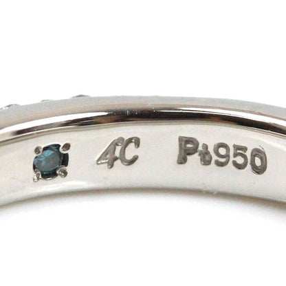 4℃ ヨンドシー Pt950プラチナ ハーフエタニティ ダイヤ リング・指輪 ダイヤモンド 7号 47 4.4g レディース【中古】【美品】