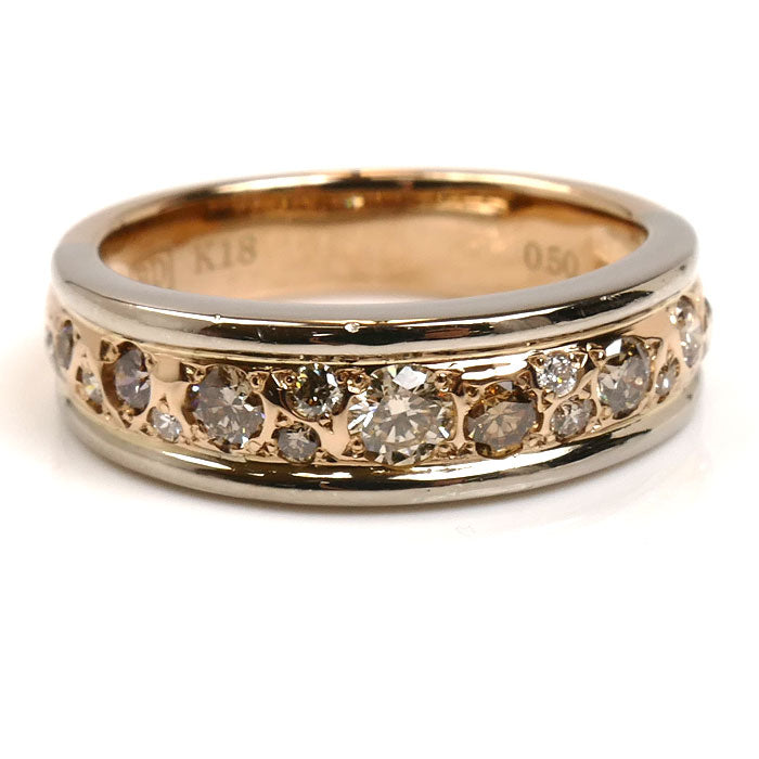 KASHIKEY カシケイ K18WG ホワイトゴールド K18PG ピンクゴールド メランジェ ダイヤ リング・指輪 BME003 ダイヤモンド0.50ct 10号 5.7g レディース【中古】