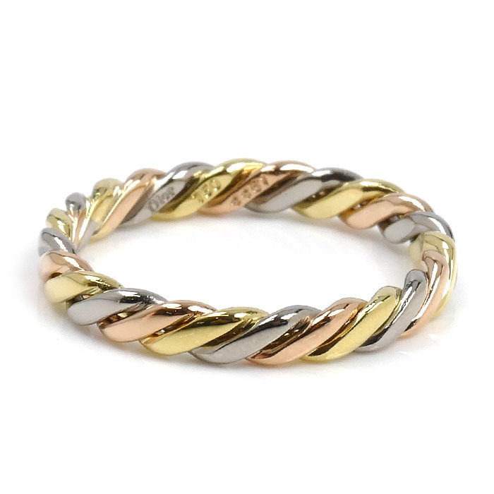 Dior ディオール K18YG/PG/WG ツイスト リング・指輪 21号 4.7g メンズ【中古】【美品】