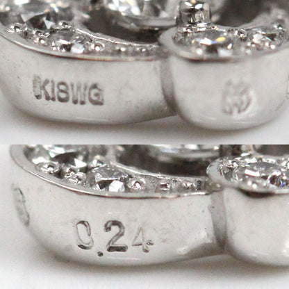MONNICKENDAM モニッケンダム K18WG ホワイトゴールド ダイヤ イングリッシュローズ ピアス YJ1022 ダイヤモンド0.24ct/0.24ct 2.8g レディース【中古】