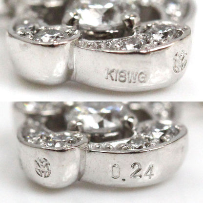 MONNICKENDAM モニッケンダム K18WG ホワイトゴールド ダイヤ イングリッシュローズ ピアス YJ1022 ダイヤモンド0.24ct/0.24ct 2.8g レディース【中古】