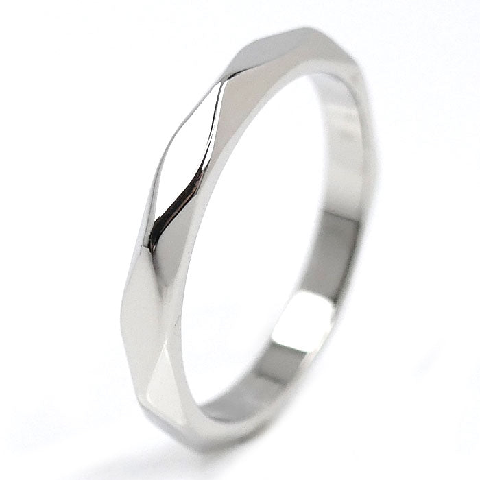 Boucheron ブシュロン Pt950プラチナ ファセット ミディアム リング・指輪 JAL00014 15.5号 56 5.0g メンズ【中古】【美品】