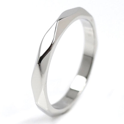 Boucheron ブシュロン Pt950プラチナ ファセット ミディアム リング・指輪 JAL00014 15.5号 56 5.0g メンズ【中古】【美品】