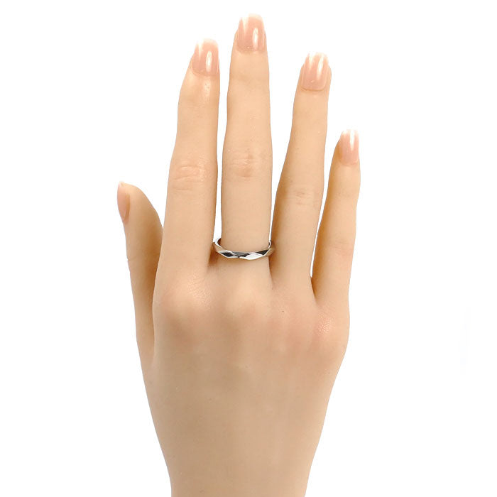 Boucheron ブシュロン Pt950プラチナ ファセット ミディアム リング・指輪 JAL00014 15.5号 56 5.0g メンズ【中古】【美品】