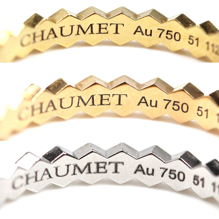 Chaumet ショーメ K18YG/PG/WG ビーマイラブ ダイヤ 3本セット リング・指輪 081934/081935/081891 ダイヤモンド 10.5号 51 4.8g レディース【中古】