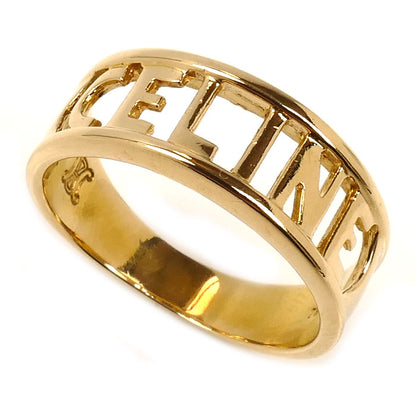 CELINE セリーヌ K18YG イエローゴールド ロゴ リング・指輪 12号 4.4g レディース【中古】