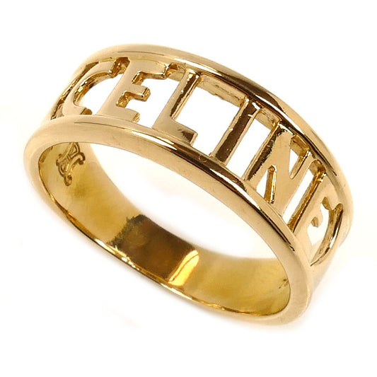 CELINE セリーヌ K18YG イエローゴールド ロゴ リング・指輪 12号 4.4g レディース【中古】