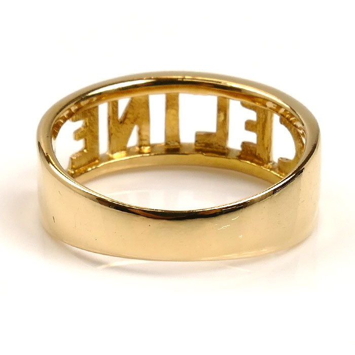 CELINE セリーヌ K18YG イエローゴールド ロゴ リング・指輪 12号 4.4g レディース【中古】