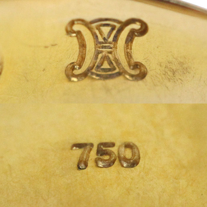 CELINE セリーヌ K18YG イエローゴールド ロゴ リング・指輪 12号 4.4g レディース【中古】